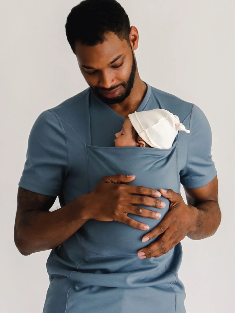 Lalabu Men’s Dad Baby Carrying Shirt Steel Gray Brook XXL